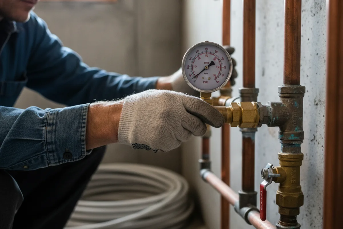 Pressure testing a repaired line during Water Line Repair in East Palestine